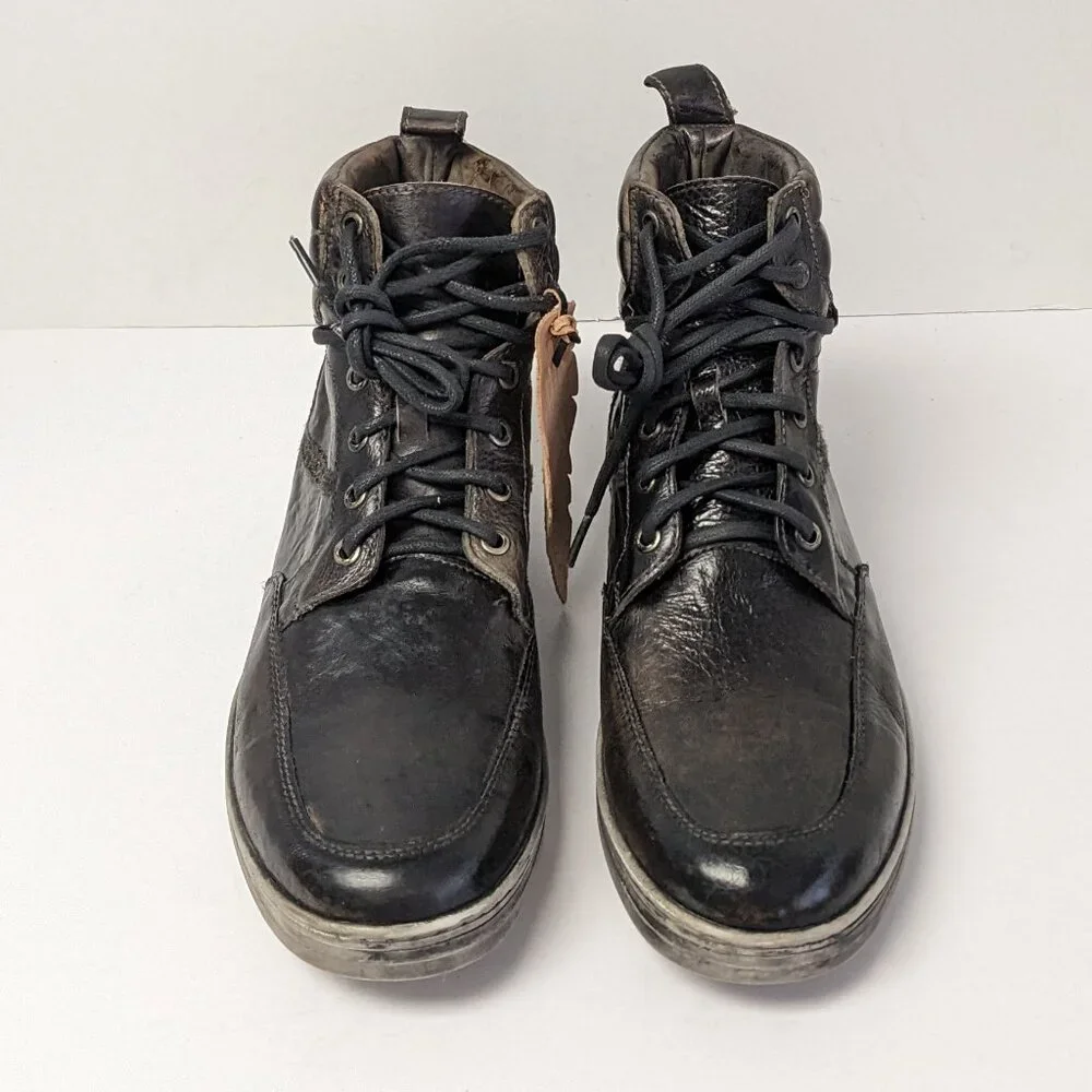 Bed Stu Russel Ankle Boots, Black Leather, Men's 9.5 M